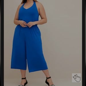 NWT TORRID Blue Super Soft Halter Jumpsuit